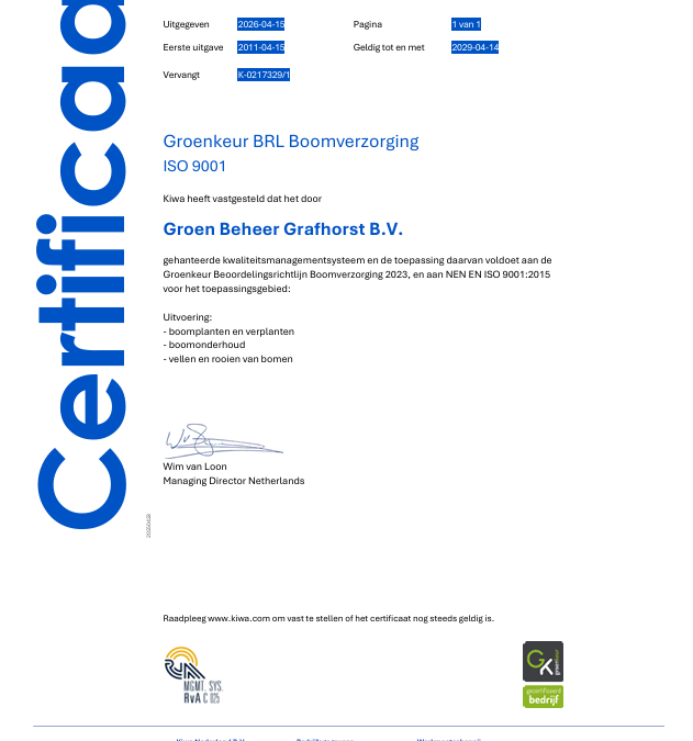 Groenkeur BRL Boomverzorging